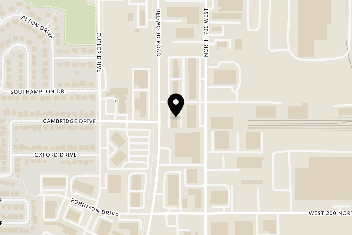 Map showing the location of Green Chile Cafe on 386 N Redwood Rd STE 107 in North Salt Lake